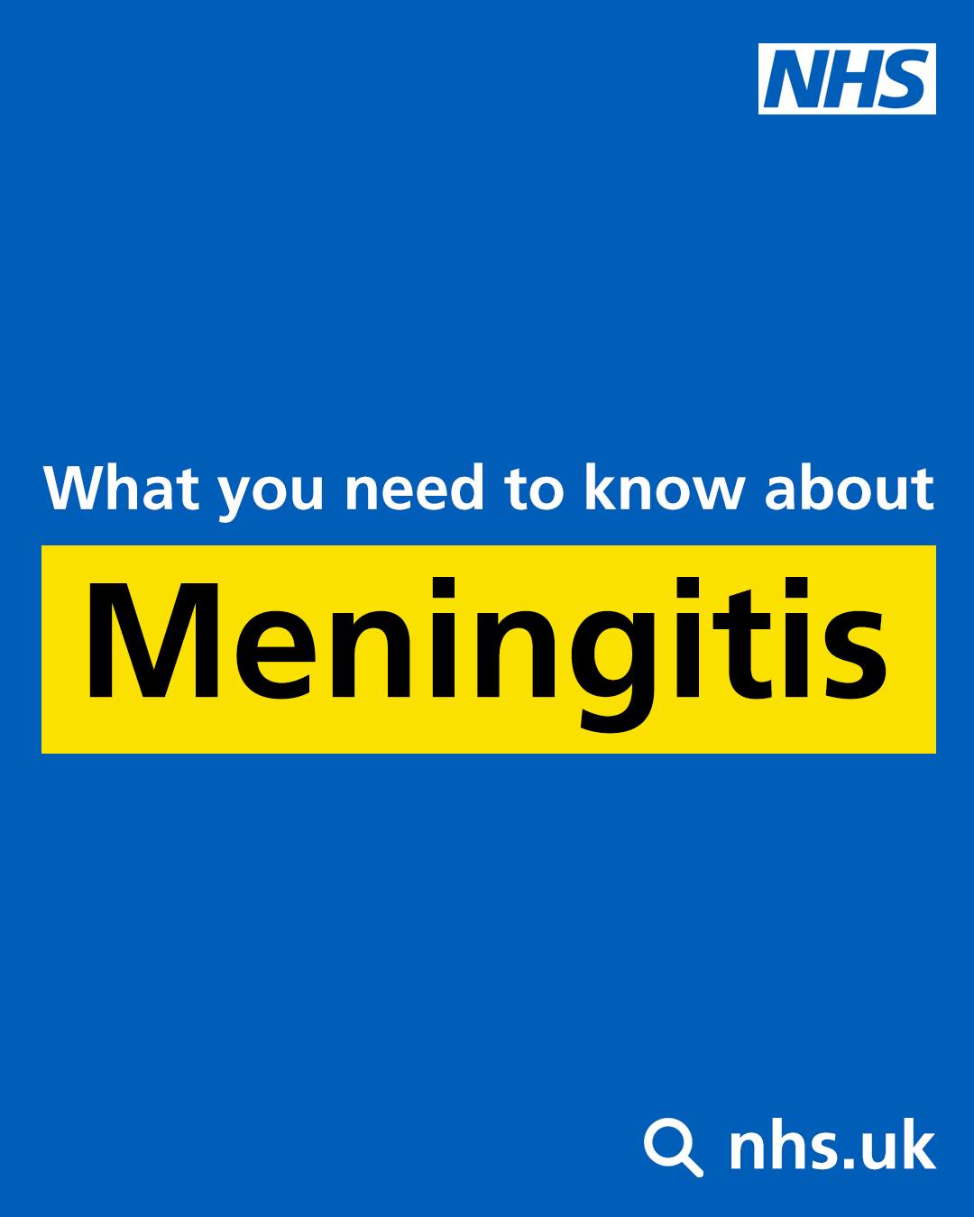 Text reads 'What you need to know about Meningitis'
